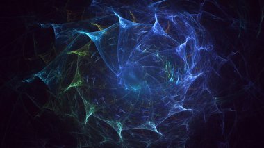 Soyut çok renkli fraktal ışık arkaplanı 3B görüntüleme