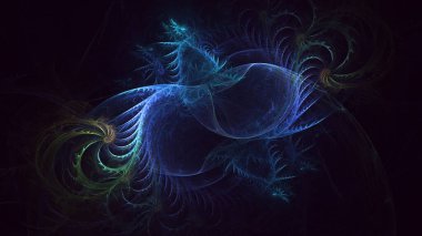 Soyut çok renkli fraktal ışık arkaplanı 3B görüntüleme