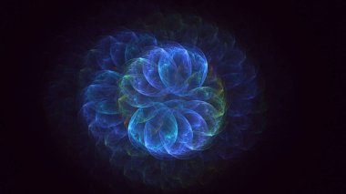 Soyut çok renkli fraktal ışık arkaplanı 3B görüntüleme