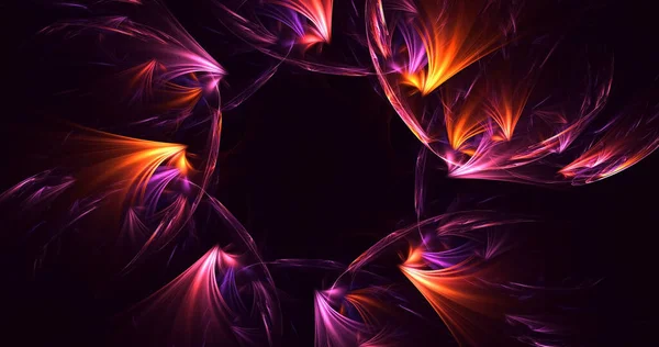 Rendering Abstract Multicolor Technology Fractal Light Background — 图库照片