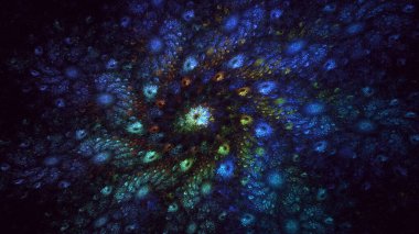 Soyut çok renkli fraktal ışık arkaplanı 3B görüntüleme
