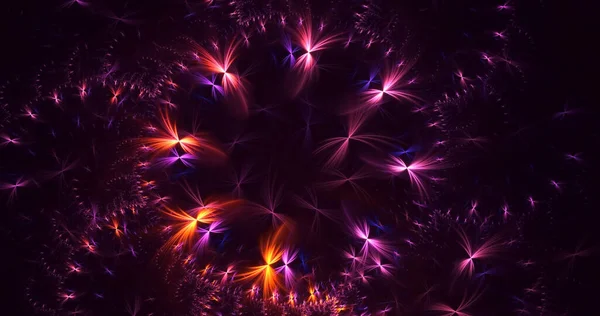 Renderização Abstrato Fundo Luz Fractal Multicolor — Fotografia de Stock