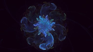 3B soyut renkli fraktal ışık arkaplanı oluşturma