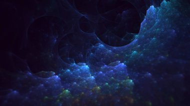 3B soyut renkli fraktal ışık arkaplanı oluşturma