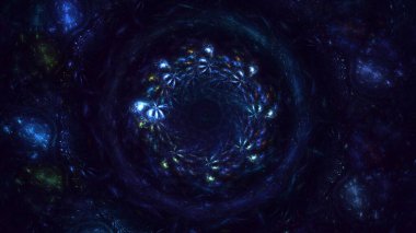 3B soyut yuvarlak ışık arkaplanı oluşturma