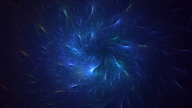 3B soyut renkli fraktal ışık arkaplanı oluşturma