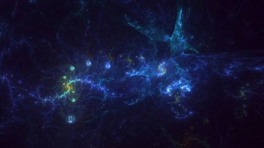 3B soyut renkli fraktal ışık arkaplanı oluşturma