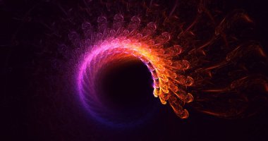 Soyut çok renkli fraktal ışık arkaplanı 3B görüntüleme