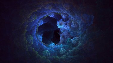 Soyut çok renkli fraktal ışık arkaplanı 3B görüntüleme