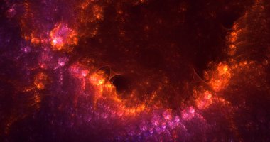 Soyut çok renkli fraktal ışık arkaplanı 3B görüntüleme