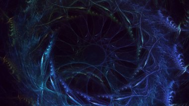 3B soyut renkli fraktal ışık arkaplanı oluşturma