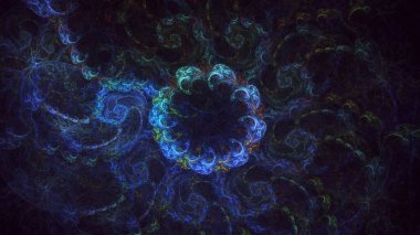 3B soyut renkli fraktal ışık arkaplanı oluşturma