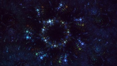 3B soyut renkli fraktal ışık arkaplanı oluşturma