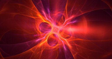 Soyut çok renkli fraktal ışık arkaplanı 3B görüntüleme