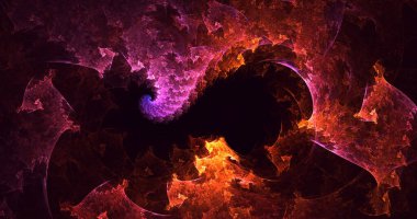 Soyut çok renkli fraktal ışık arkaplanı 3B görüntüleme