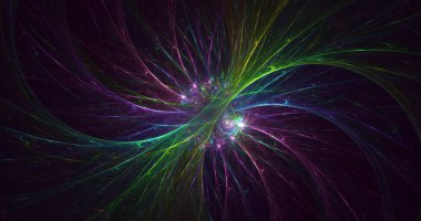 Soyut çok renkli fraktal ışık arkaplanı 3B görüntüleme