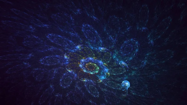 Soyut çok renkli fraktal ışık arkaplanı 3B görüntüleme