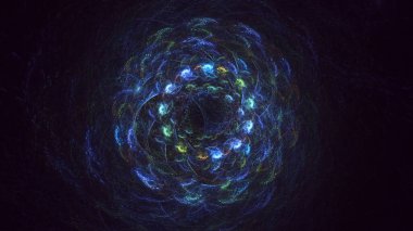 Soyut çok renkli fraktal ışık arkaplanı 3B görüntüleme