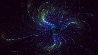 Soyut çok renkli fraktal ışık arkaplanı 3B görüntüleme