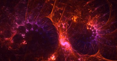 Soyut çok renkli fraktal ışık arkaplanı 3B görüntüleme