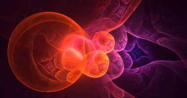 3B soyut renkli fraktal ışık arkaplanı oluşturma