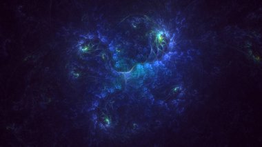 3B soyut renkli fraktal ışık arkaplanı oluşturma