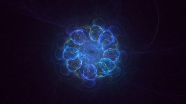 3B soyut renkli fraktal ışık arkaplanı oluşturma