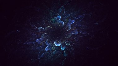 3B soyut renkli fraktal ışık arkaplanı oluşturma