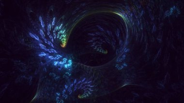 3B soyut renkli fraktal ışık arkaplanı oluşturma