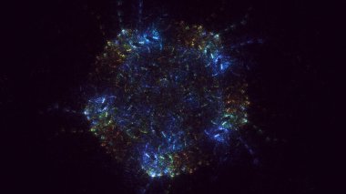 Soyut çok renkli fraktal ışık arkaplanı 3B görüntüleme