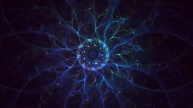 Soyut çok renkli fraktal ışık arkaplanı 3B görüntüleme