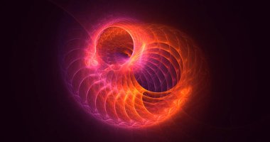 Soyut çok renkli fraktal ışık arkaplanı 3B görüntüleme