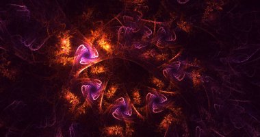 Soyut çok renkli fraktal ışık arkaplanı 3B görüntüleme