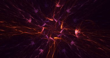 Soyut çok renkli fraktal ışık arkaplanı 3B görüntüleme