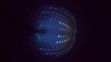 3D, soyut çok renkli teknoloji fraktal ışık arkaplanı oluşturuluyor