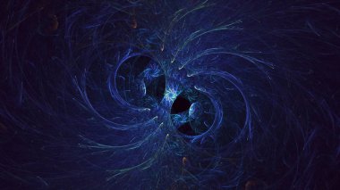 3D, soyut çok renkli teknoloji fraktal ışık arkaplanı oluşturuluyor