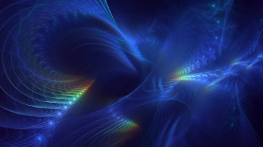 3D, soyut çok renkli teknoloji fraktal ışık arkaplanı oluşturuluyor