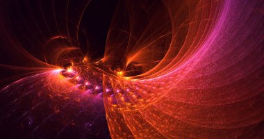 Soyut çok renkli fraktal ışık arkaplanı 3B görüntüleme