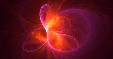 Soyut çok renkli fraktal ışık arkaplanı 3B görüntüleme