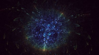 3D görüntüleme teknolojisi soyut fraktal arkaplan