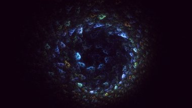 3D görüntüleme teknolojisi soyut fraktal arkaplan