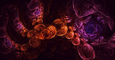 Soyut çok renkli fraktal ışık arkaplanı 3B görüntüleme