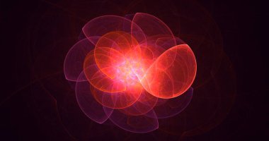 Soyut çok renkli fraktal ışık arkaplanı 3B görüntüleme