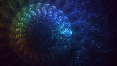 Soyut çok renkli fraktal ışık arkaplanı 3B görüntüleme