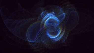 Soyut çok renkli fraktal ışık arkaplanı 3B görüntüleme