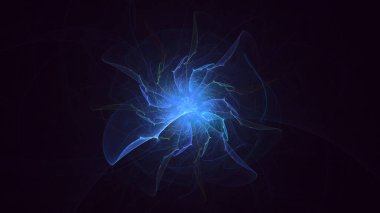 Soyut çok renkli fraktal ışık arkaplanı 3B görüntüleme