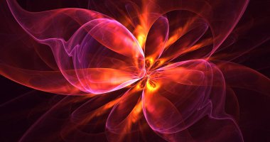 Soyut çok renkli fraktal ışık arkaplanı 3B görüntüleme