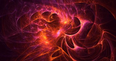 3D, soyut çok renkli teknoloji fraktal ışık arkaplanı oluşturuluyor