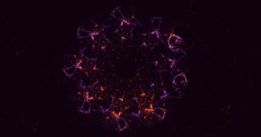 3D, soyut çok renkli teknoloji fraktal ışık arkaplanı oluşturuluyor