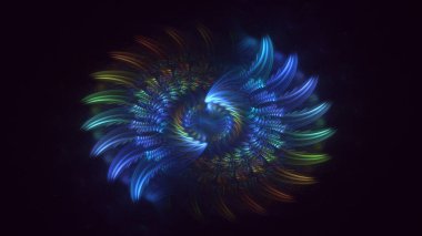 3D, soyut çok renkli teknoloji fraktal ışık arkaplanı oluşturuluyor